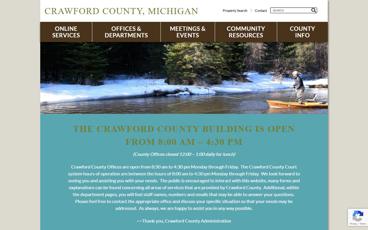 Crawford County website showing county court records information