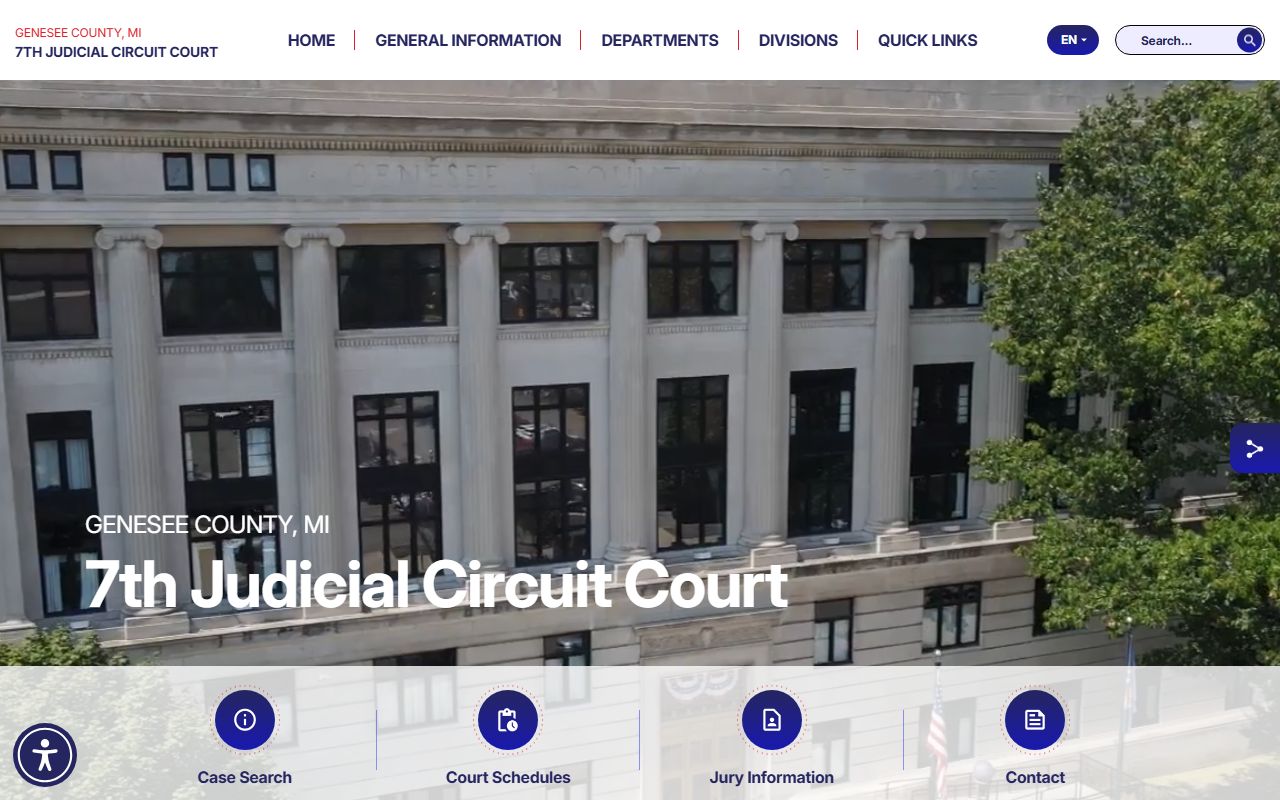 7th Circuit Court website for Genesee County court records in Flint Michigan