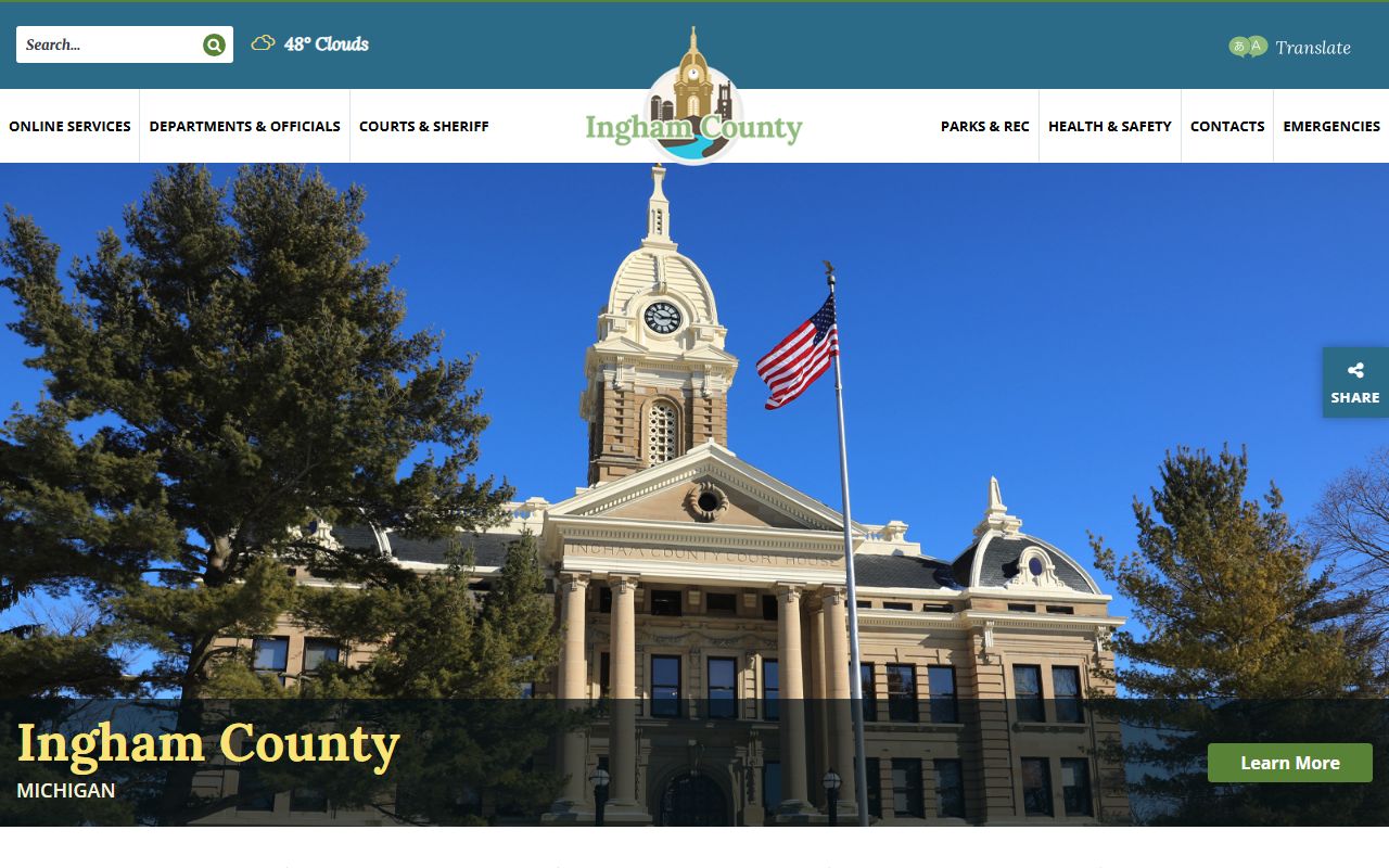Ingham County website for court records