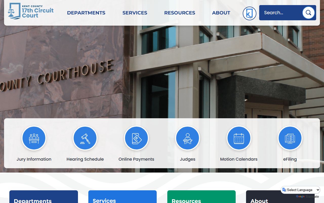 Kent County 17th Circuit Court page for court records