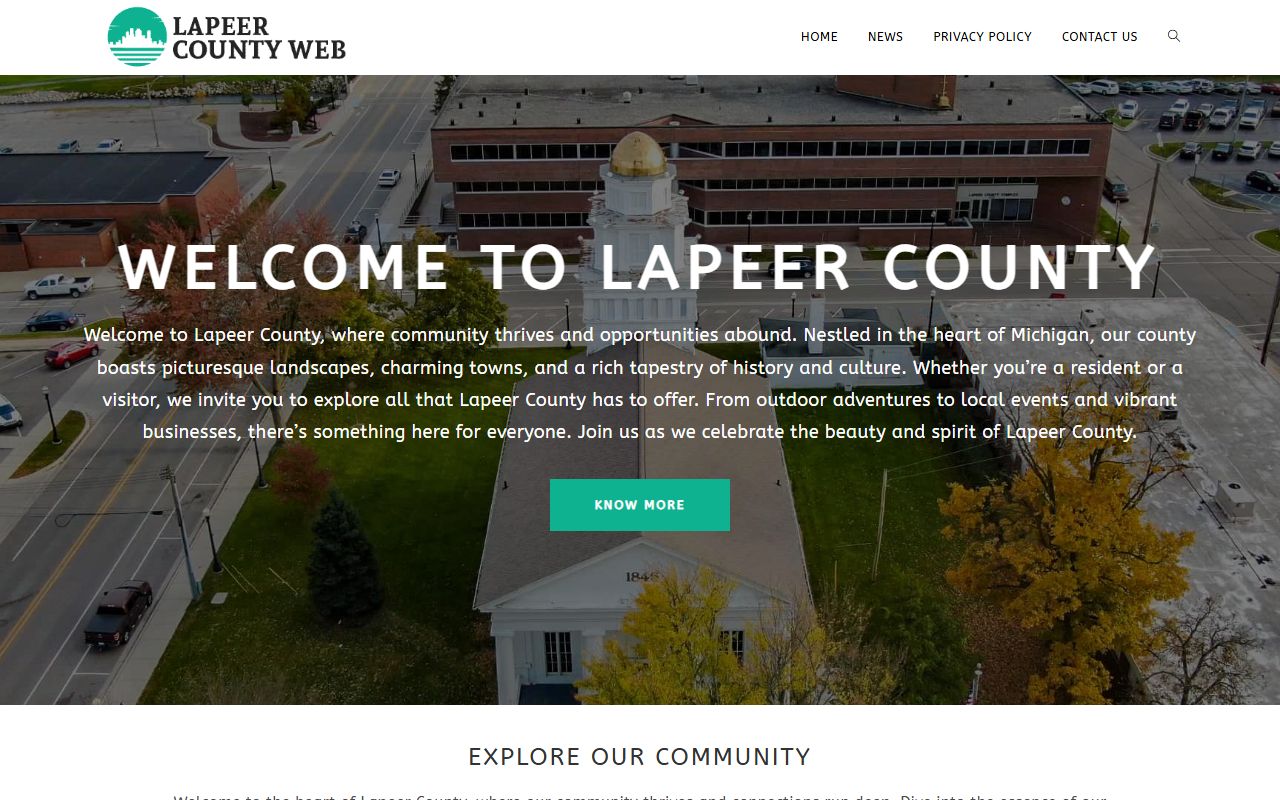 Lapeer County website homepage for finding court records