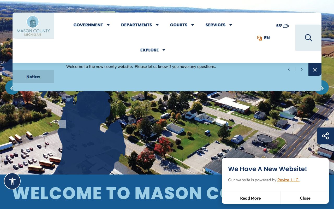 Mason County website listing court records resources and contacts