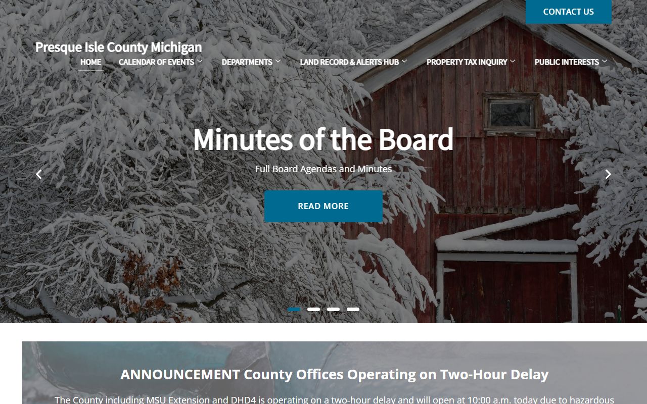 Presque Isle County website showing court records information